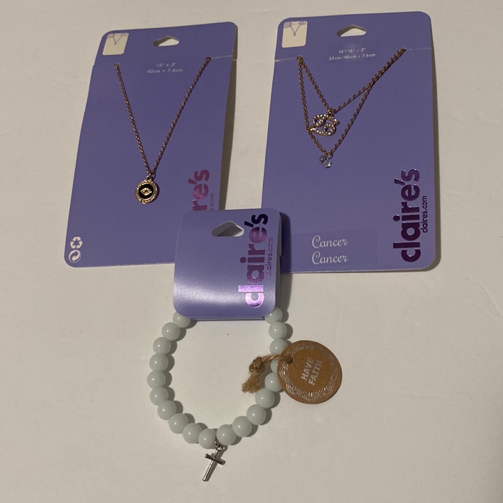Claire’s Jewelry Necklaces and Crystal Bracelet Bundle